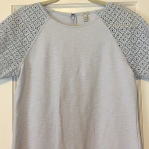 J. Crew Lace-sleeve top